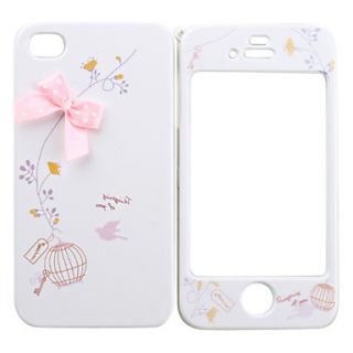 USD $ 4.99   Full Body Case for iPhone 4/4S   Pink Ribbon & Cutie Bird