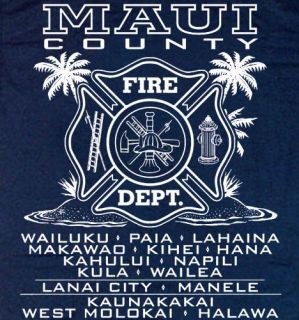 Maui Fire Department Hawaii T Shirt XL Long Sleeves