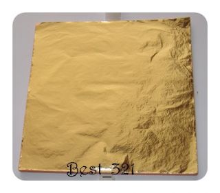 100 Gold Leaf Sheets for Gilding Design Art 14cm x 14cm