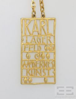Karl Lagerfeld Gold Tone Modernes Kunst Chain Necklace