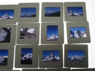 Lot 1980s Alps Matterhorn Mountains Snow Photo Slides 4L