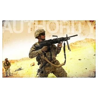 Military Grunge Poster Authority. A soldier firin Poster