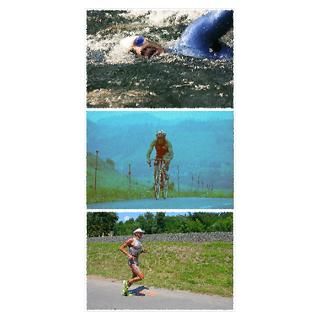 SOLO TRIATHLON TRIPTYCH PAINTING Poster