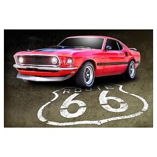 Wall Art  Posters  Route 66 Mustang Poster