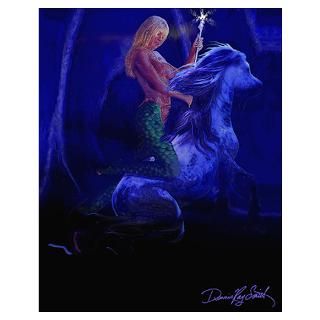 Wall Art  Posters  Mermaid and Seahorse Poster