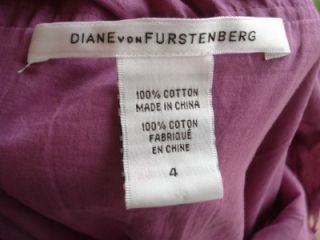 Diane Von Furstenberg Kasi Dotted Cotton Voile Belted Dress Sz 4 Color