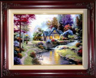 Stillwater Cottage 18x24 E P Framed Limited Thomas Kinkade Canvas Oil