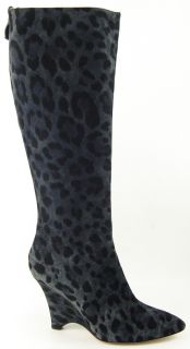 Kate Spade Darya Grey Leopard Womens Designer Shoes Knee High Wedge