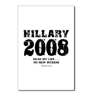 Hillary 2008 No new interns Postcards (Package o for $9.50