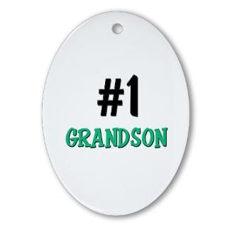 Number 1 GRANDSON Oval Ornament for $12.50