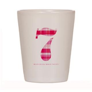 Number 7 Pink Plaid   Shot Glass for $12.50