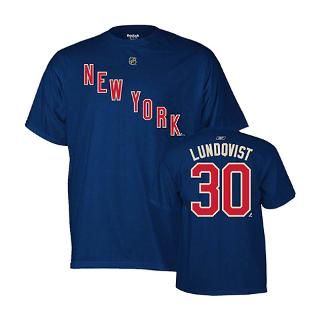 Henrik Lundqvist Navy Blue New York Rangers Name and Number T Shirt