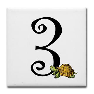 Three (3) Turtle Number Tile