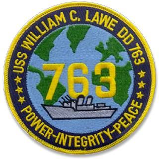 USS WILLIAM C. LAWE 3.5 Button  THE USS WILLIAM C. LAWE (DD 763