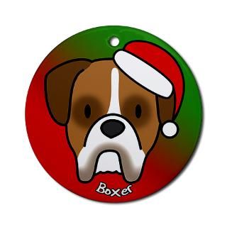 Cartoon Boxer Christmas Ornament  Boxer  Menagerie Mayhem