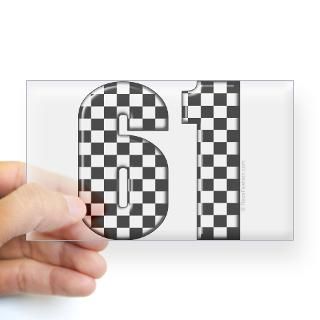 Racing Number 61 Rectangle Decal for $4.25