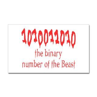 binary number of the beast rectangle sticker $ 4 00
