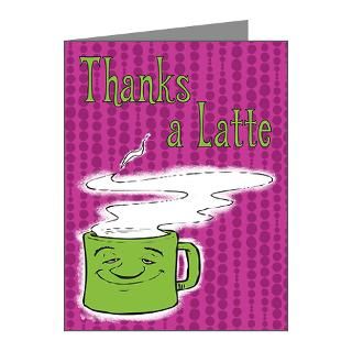 Gifts  60S Note Cards  Thanks A Latte Note Cards (Pk of 10