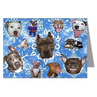 Greeting Cards  Pit Bull Snowflakes Greeting Cards (Pk of 10