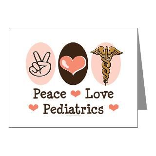 Caduceus Note Cards  Peace Love Pediatrics Note Cards (Pk of 10