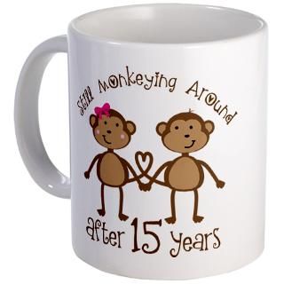 15 Years Gifts  15 Years Drinkware  15th Anniversary Love Monkeys