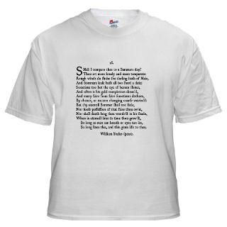 Shakespeare Sonnet 18 T Shirt (white) T Shirt by shakespeareana