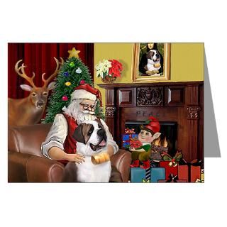 Greeting Cards  Santas Saint Bernard Greeting Cards (Pk of 20