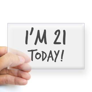 21 Today Rectangle Decal for $4.25