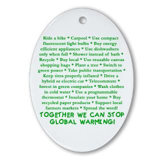 Gifts  Be Green Seasonal  22 Ways to Save the Earth Oval Ornament