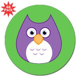 Purple Owl 3 Lapel Sticker (48 pk)