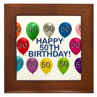 50 Gifts > 50 Home Decor > Happy 50th Birthday Framed Tile
