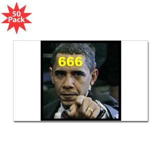 OBAMA 666 Rectangle Sticker 50 pk)