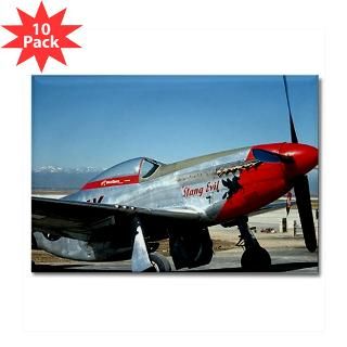 and Entertaining  Vintage P 51 Mustang airplane   Rectangle Magnet