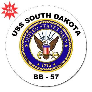 USS South Dakota BB 57 3 Lapel Sticker (48 p for $30.00