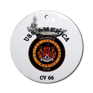 Gifts  Aircraft Ornaments  USS America CV 66 Ornament (Round