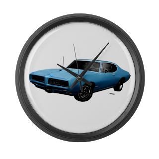68 Gifts  68 Home Decor  1968 GTO Alpine Blue Large Wall Clock
