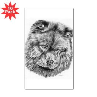 Chow Chow Pencil Drawing Sticker (Rectangle 10 pk)