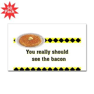 waffle and bacon rectangle sticker 50 pk $ 83 99