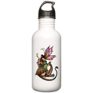 Dragons Orbs Fairy and Dragon Art Water Bottle by robmolily