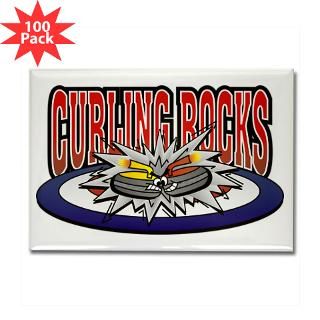 Curling Rocks Rectangle Magnet (100 pack) for $250.00