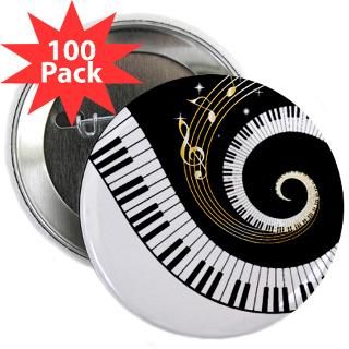 Notes Buttons  Mixed Musical Notes (black go 2.25 Button (100 pa