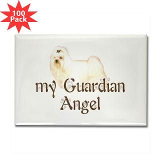 and Entertaining  my Guardian Angel is maltese Rectangle Magnet (100