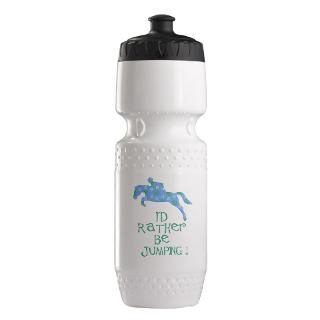 Equestrian Gifts  Equestrian Water Bottles  rather jumping blue