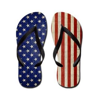 America Gifts  America Bathroom  vintage american flag Flip Flops