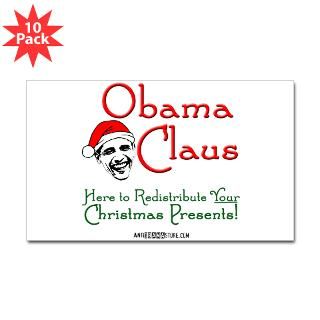 Obama Claus Rectangle Sticker 10 pk)
