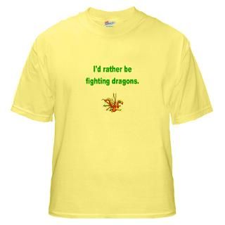 rather be fighting dragons : Funny Animal T Shirts