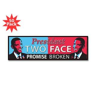 two face obama bumper sticker 50 pk $ 111 99