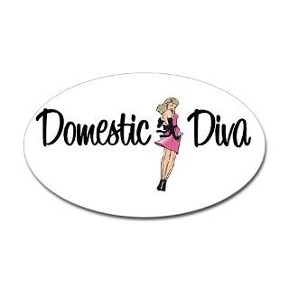 Domestic Diva Logod Items Oval Sticker