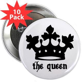 Medieval Queen Black Crown 2.25 Button (10 pack)