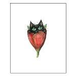 Black Fairy Cat in a Tulip  Sasho Art drawings and illustrations